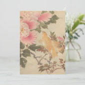 美しい花と鳥の絵　ビンテージアート　日本画 招待状 (スタンド正面)