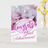 美しい花のおめでとう素晴らし達成 カード (黄色い花)