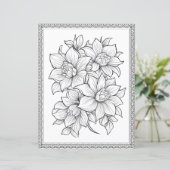 美しい花のぬりえページ スクラップブック用紙 (スタンド正面)