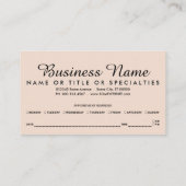 美しい花のアポイントメント 予約カード (裏面)