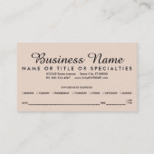 美しい花のアポイントメント 予約カード (裏面)