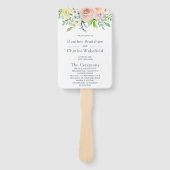 美しい花のウェディングプログラム ハンドファン (正面)