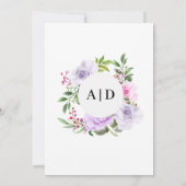 美しい花のウェディング招待状 招待状 (裏面)