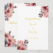 美しい花のウェディング招待状 招待状 (正面/裏面)