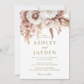 美しい花のエレガントなウェディング 招待状 (正面)