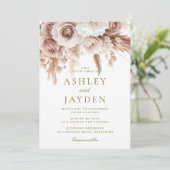 美しい花のエレガントなウェディング 招待状 (スタンド正面)