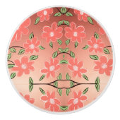 美しい花のキャビネットプル セラミックノブ (正面)