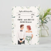 美しい花のクラシックな結婚式招待状 招待状 (スタンド正面)