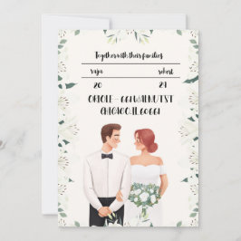 美しい花のクラシックな結婚式招待状 招待状