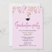 美しい花のグリーンをあしらった卒業式の招待状 招待状 (正面)