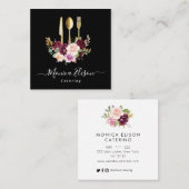 美しい花のケータリング名刺 スクエア名刺 (正面/裏面)