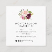 美しい花のケータリング名刺 スクエア名刺 (裏面)