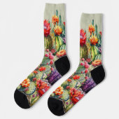 美しい花のサボテン ソックス (左)