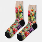 美しい花のサボテン ソックス (左)