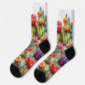 美しい花のサボテン ソックス (左)