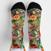 美しい花のサボテン ソックス (上部)