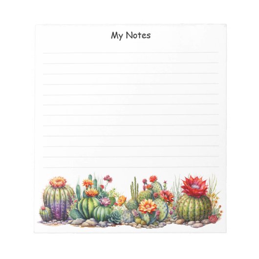 美しい花のサボテン ノートパッド (正面)
