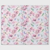 美しい花のシームレスなパターン ラッピングペーパー (フラット)