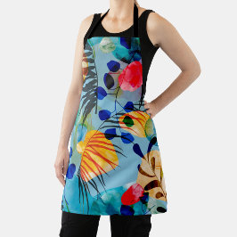 美しい花のシームレスパターン エプロン