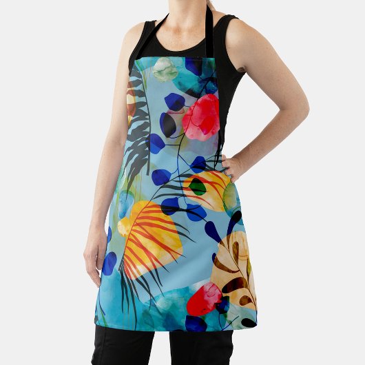 美しい花のシームレスパターン エプロン