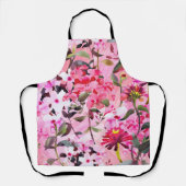 美しい花のシームレスパターン エプロン (正面)
