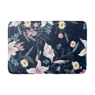 美しい花のシームレスパターン バスマット