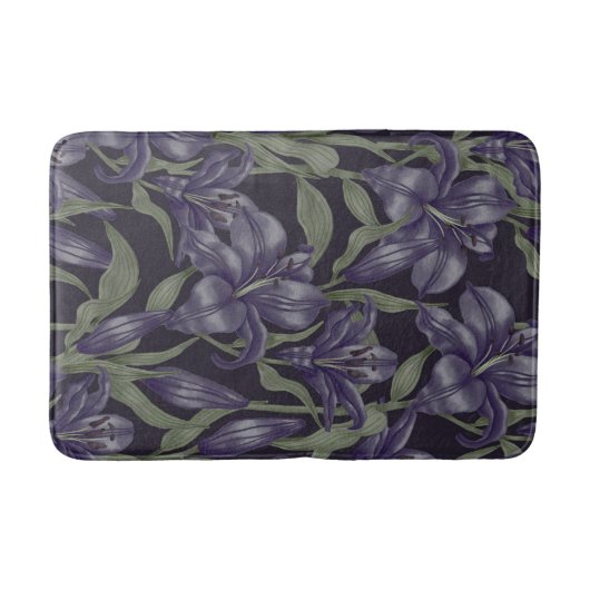 美しい花のシームレスパターン バスマット (正面)