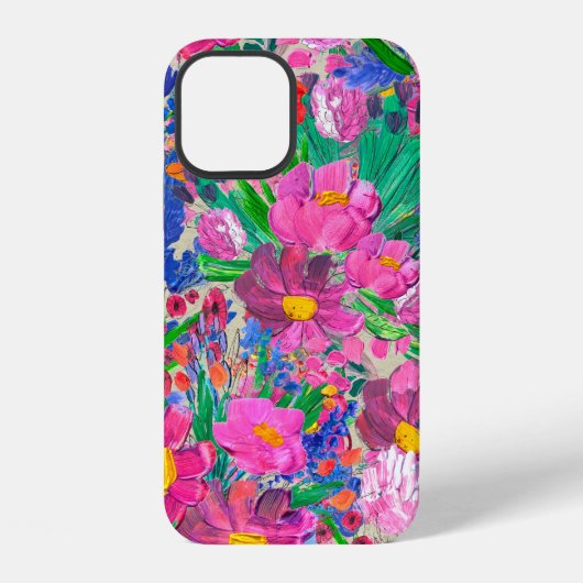 美しい花のシームレスパターン。水彩 iPhoneケース (裏面)