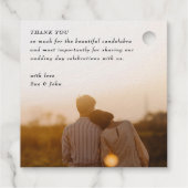 美しい花のスケッチ写真 ゴールド箔 フェイバータグ (裏面)