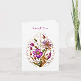 美しい花のステンドグラス窓 サンキューカード