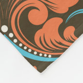 美しい花のダマスク・シームレスパターン フリースブランケット (角)