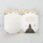 美しい花のダークスキンガール スウィート16 サンキューカード (内部)