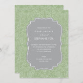 美しい花のデザインのホームパーティー招待状（Sage） 招待状 (正面/裏面)
