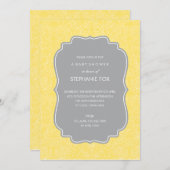 美しい花のデザインのParty招待状（黄色） 招待状 (正面/裏面)