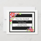 「美しい花のデザイン」招待状カード。 招待状 (正面)