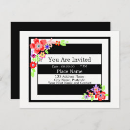 「美しい花のデザイン」招待状カード。 招待状
