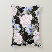 美しい花のパターンバラアイリスピンクブルー アクセントクッション (正面(垂直))