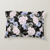 美しい花のパターンバラアイリスピンクブルー アクセントクッション (裏面)