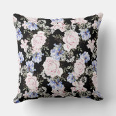 美しい花のパターンバラアイリスピンクブルー クッション (裏面)