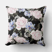美しい花のパターンバラアイリスピンクブルー クッション (正面)
