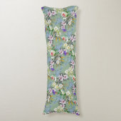 美しい花のパターンバラワイルドフラワーグリーン ボディピロー (正面縦)