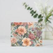 美しい花のビンテージの花 ポストカード (スタンド正面)