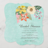美しい花のブライダルシャワー招待状 招待状 (正面/裏面)