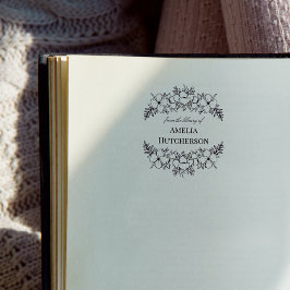 美しい花のラインアートブックプレート セルフインキングスタンプ