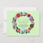 「美しい花のリーススタイル」招待状カード。 招待状 (正面)