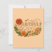 美しい花のレスポンスカード | エレガントなゴールド 出欠カード (正面)