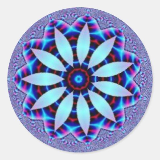 美しい花の万華鏡 ラウンドシール (正面)