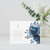 美しい花の十字架 洗礼写真 ありがとう ポストカード (スタンド正面)