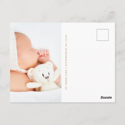 美しい花の十字架 洗礼写真 ありがとう ポストカード (裏面)