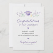 美しい花の卒業カード 招待状 (裏面)